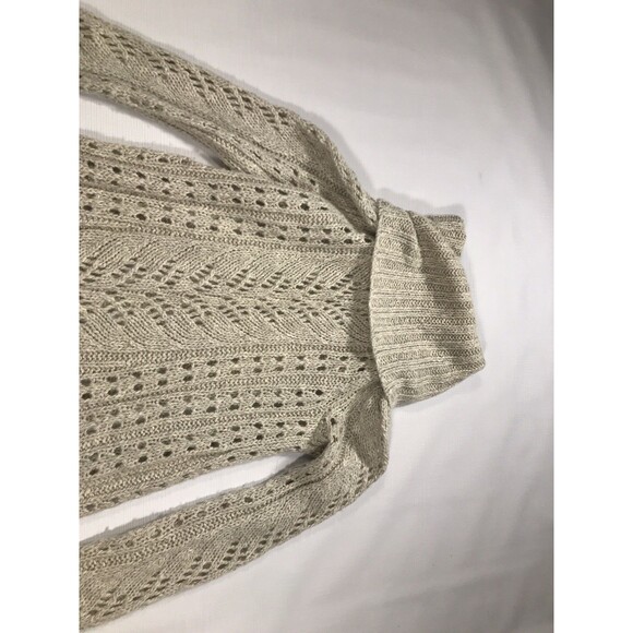 Anthropologie Sleeping on Snow Sweater Womens Small Cream Linen Wool Open Knit - Picture 3 of 10